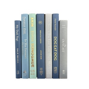 Blue Books for Decoration and Staging, Gray Decorative Books, Book Bundles for Bookshelf Decor, Decorative Book Set, Aesthetic Books