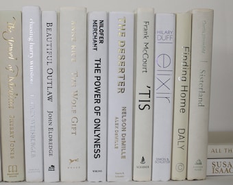 White Books - Decorative Books - Staging Books -  Bookcase Decor - Bookshelf Decor - Coffee Table Books - Real Books- Decor Books