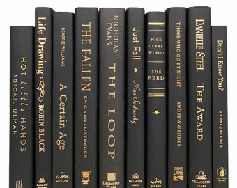 Tan and Taupe Decorative Books Black Home Decor Vintage Books for Home Decor Black Mantel Display