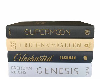 Black, Beige & White Decorative Books: Modern Bookcase Decor