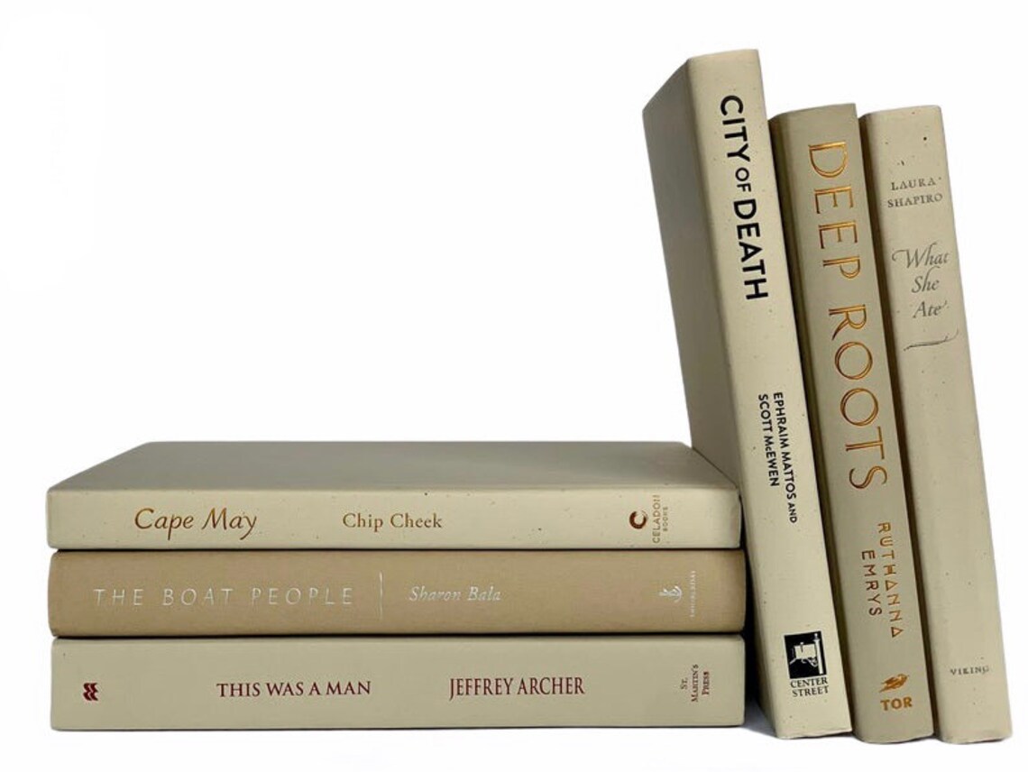 Tan Books Decorative Books Staging Books Coffee Table Etsy