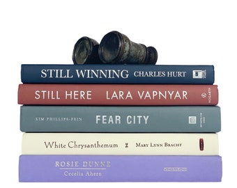 Colorful Staging Books: Navy, Orange, Gray, Lilac Book Decor