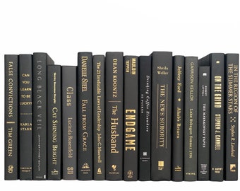 Black Books, Book Decor, Decorative Books, Staging Books Decor, Staging Bookcases, Staging Bookshelf, Staging Bookshelves, Real Books Decor