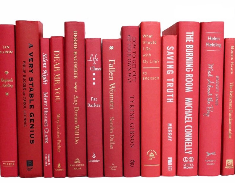Red Books Decorative Books Staging Books Stack of Books Etsy