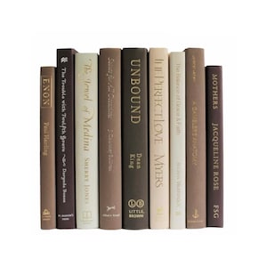 Coffee and Cream Books - Tan and Brown Books - Decorative Books - Staging Books -  Bookcase Decor - Coffee Table Books - Real Books