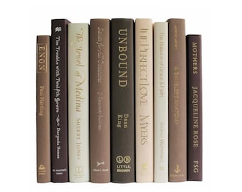 Coffee and Cream Books - Tan and Brown Books - Decorative Books - Staging Books -  Bookcase Decor - Coffee Table Books - Real Books