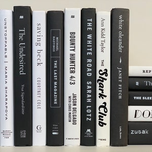 Black and White Books- Stagings Books - Real Books - Stack of Books - Coffee Table Books - Books by the Foot - Book Bundle - Book Decor