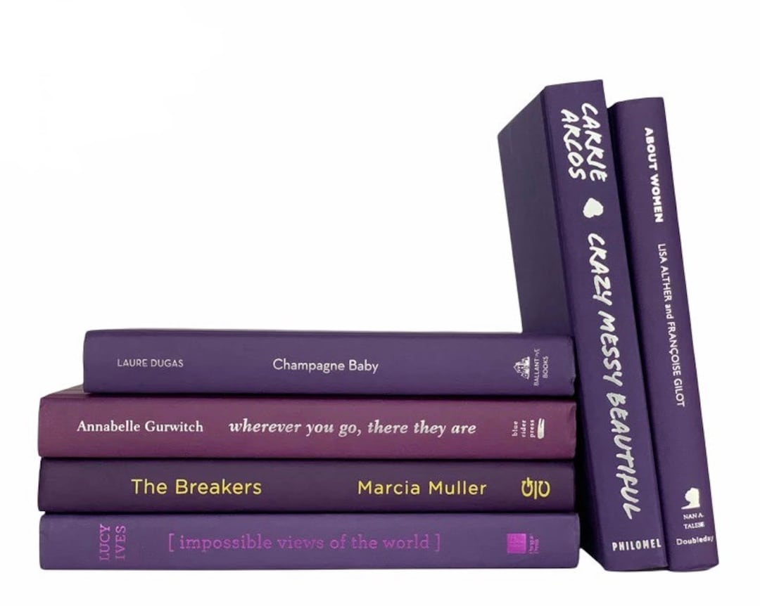 Purple Decorative Book Stack: Modern Home Staging Books (set of 6) - Etsy