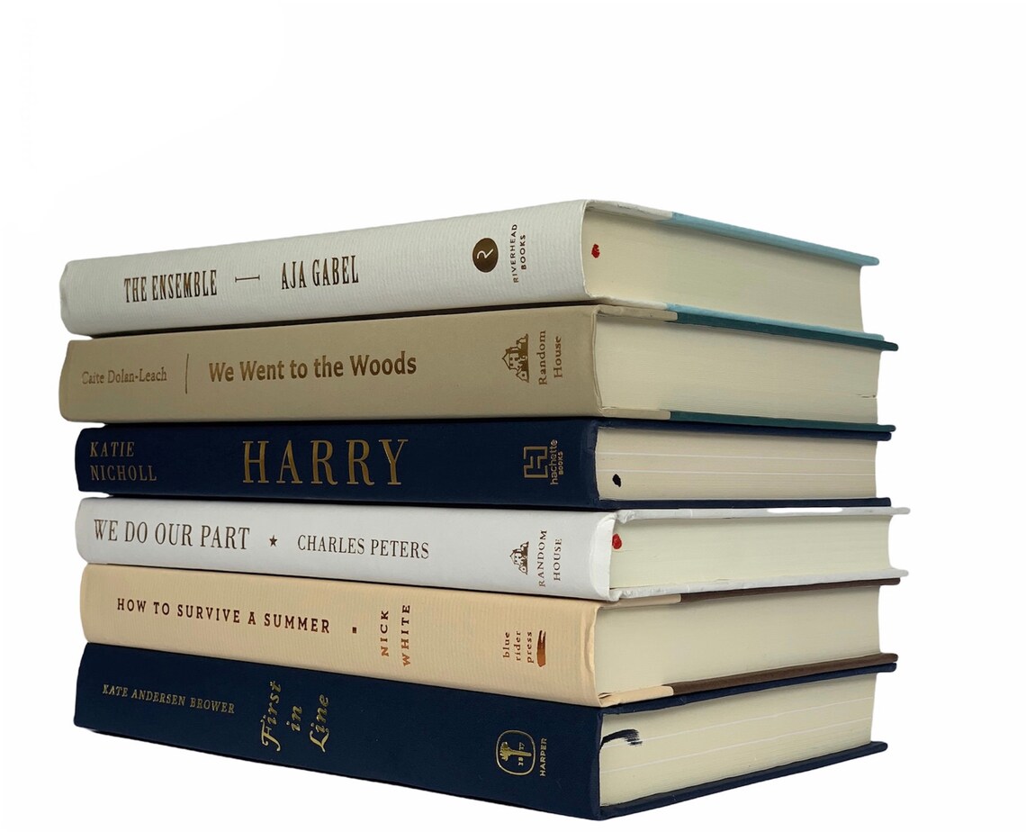 Navy Blue Books Beige Books White Books Decorative Books Etsy