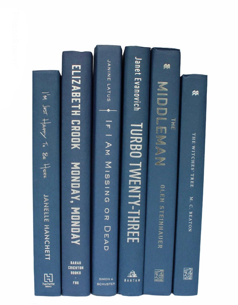 Blue Books Navy Blue Books Decorative Books Staging Etsy
