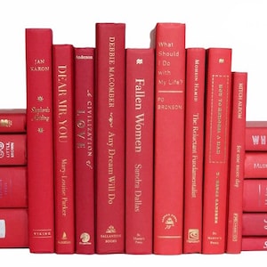 Red Books, Real Books, Decorative Books, Staging Books, Stack of Books, Red Decor, Housewarming Gift, Hostess Gift, Unexpected Red Theory
