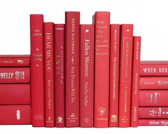 Red Books - Decorative Books - Staging Books - Stack of Books - Red Decor - Real Books - Stack of Books - Christmas Books - Book Decor