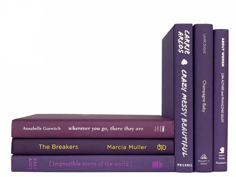 Purple Decorative Book Stack: Modern Home Staging Books (set of 6) - Etsy
