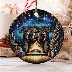 Christmas 2024 Ornament, Christmas Decoration, Holiday Gift,Heirloom Keepsake, Round Ceramic, Gift Exchange, Gift Idea, Xmas Celebration