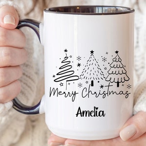 Tazza albero di Natale, tazza buon Natale, tazza da caffè per le feste, tazza invernale festiva, regalo di Natale per lui o per lei, tazza di Natale