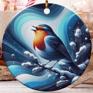 Winter Bird Ornaments, Frosty Bird Decoration, Holiday Bird Hanging, Christmas Bird Ornament, Festive Bird Décor, Unique Bird Design