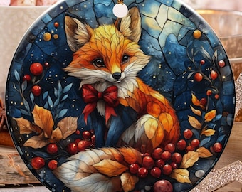 Fox Ornament, Cute Animal Art, Watercolor Fox, Fall Decor, Unique Home Decor, Animal Lover Gift, Fox Lover Gift, Artistic Ornaments