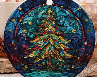 Lebendige Glasmalerei Weihnachtsbaumschmuck, Urlaub Baum Dekoration, Einzigartige Christbaumschmuck, Bunte Festliche Dekor, Geschenkidee