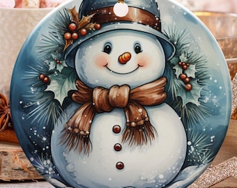 Snowman Christmas Ornament, Holiday Tree Decoration, Festive Snowman Bauble, Unique Winter Decor Gift