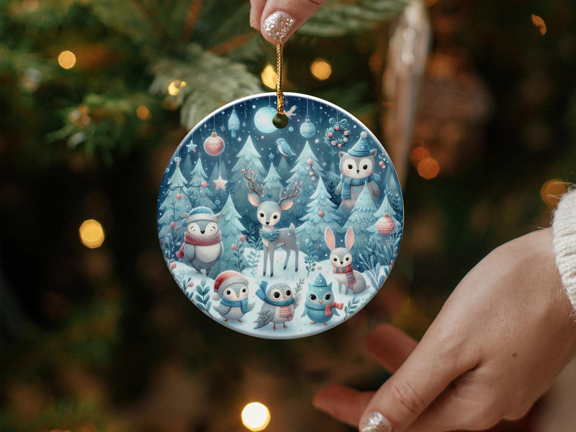 2022 Gepersonaliseerd Kat Kerstboom Ornament Huisdier Sok Kerstversieringen Boerderij Helder Ronde Acryl Ornament Hanger voor Kinderen Dochter Zoon