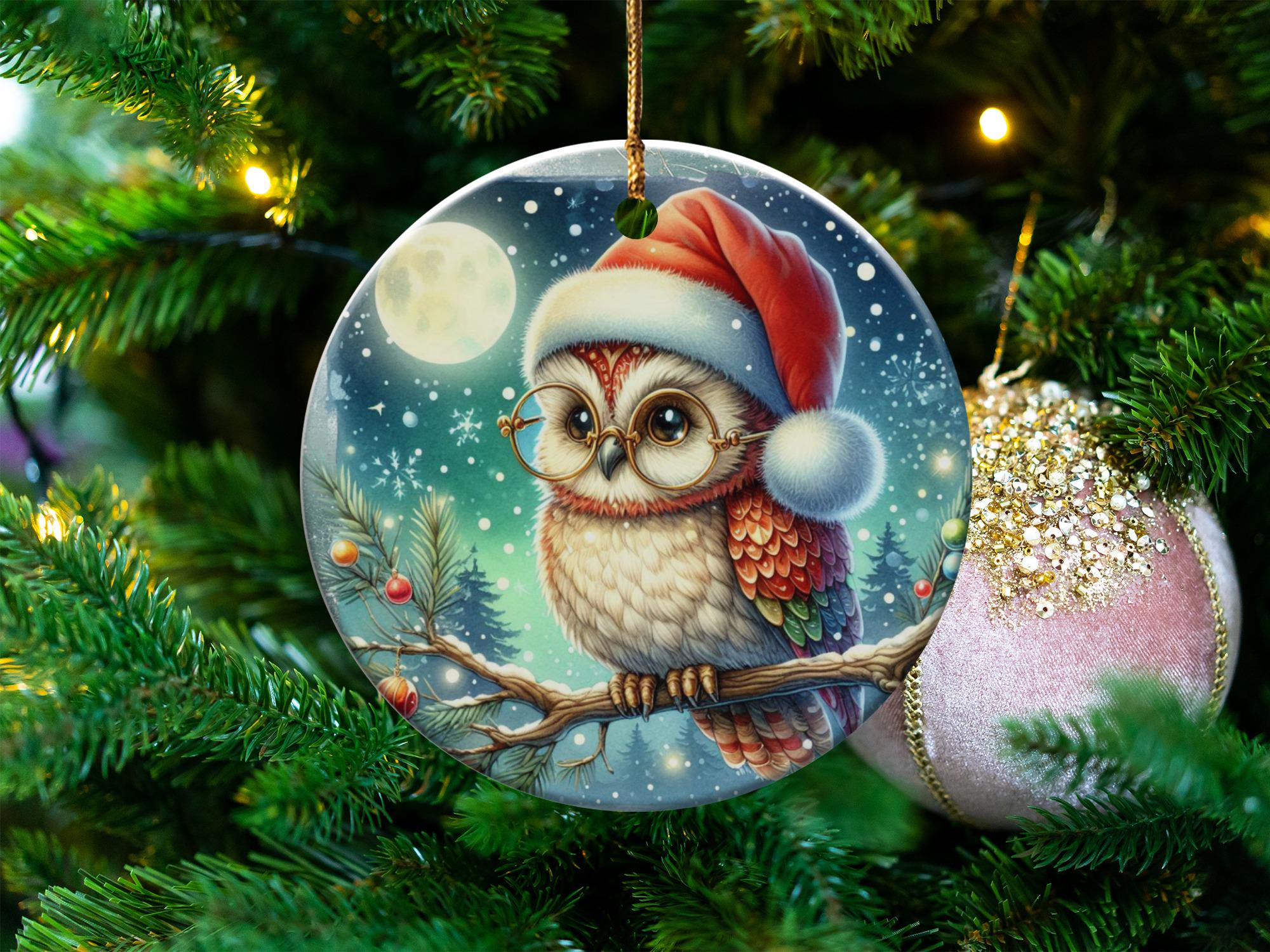 かわいいクリスマスフクロウのオーナメント、クリスマスツリーの飾り