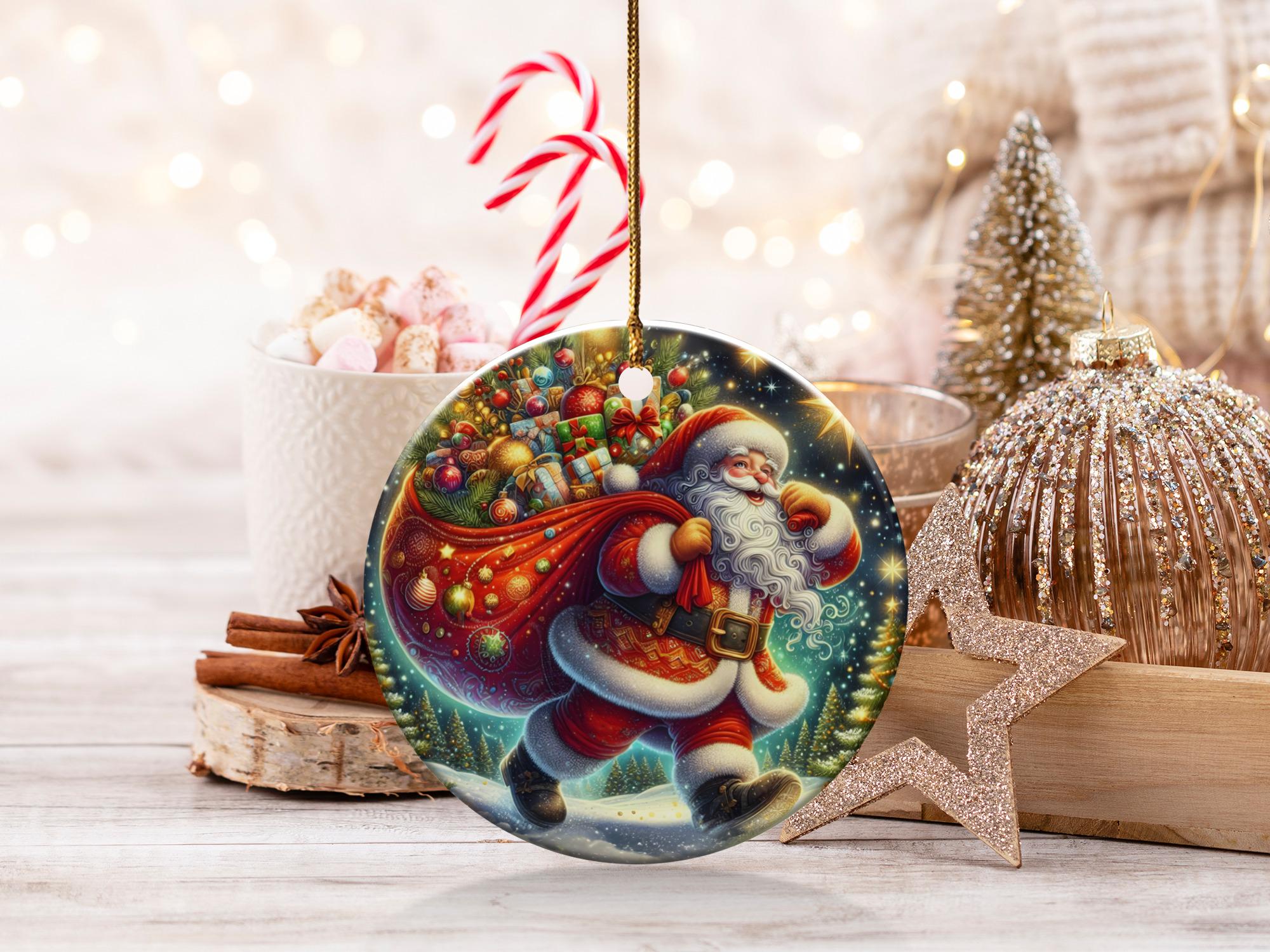 Santa Ornament, Jolly Santa, Christmas Decor, Holiday Ornament
