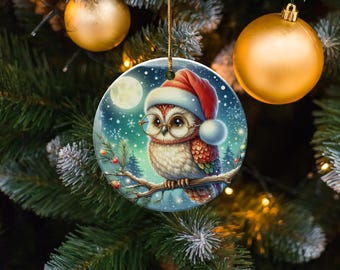 かわいいクリスマスフクロウのオーナメント、クリスマスツリーの飾り