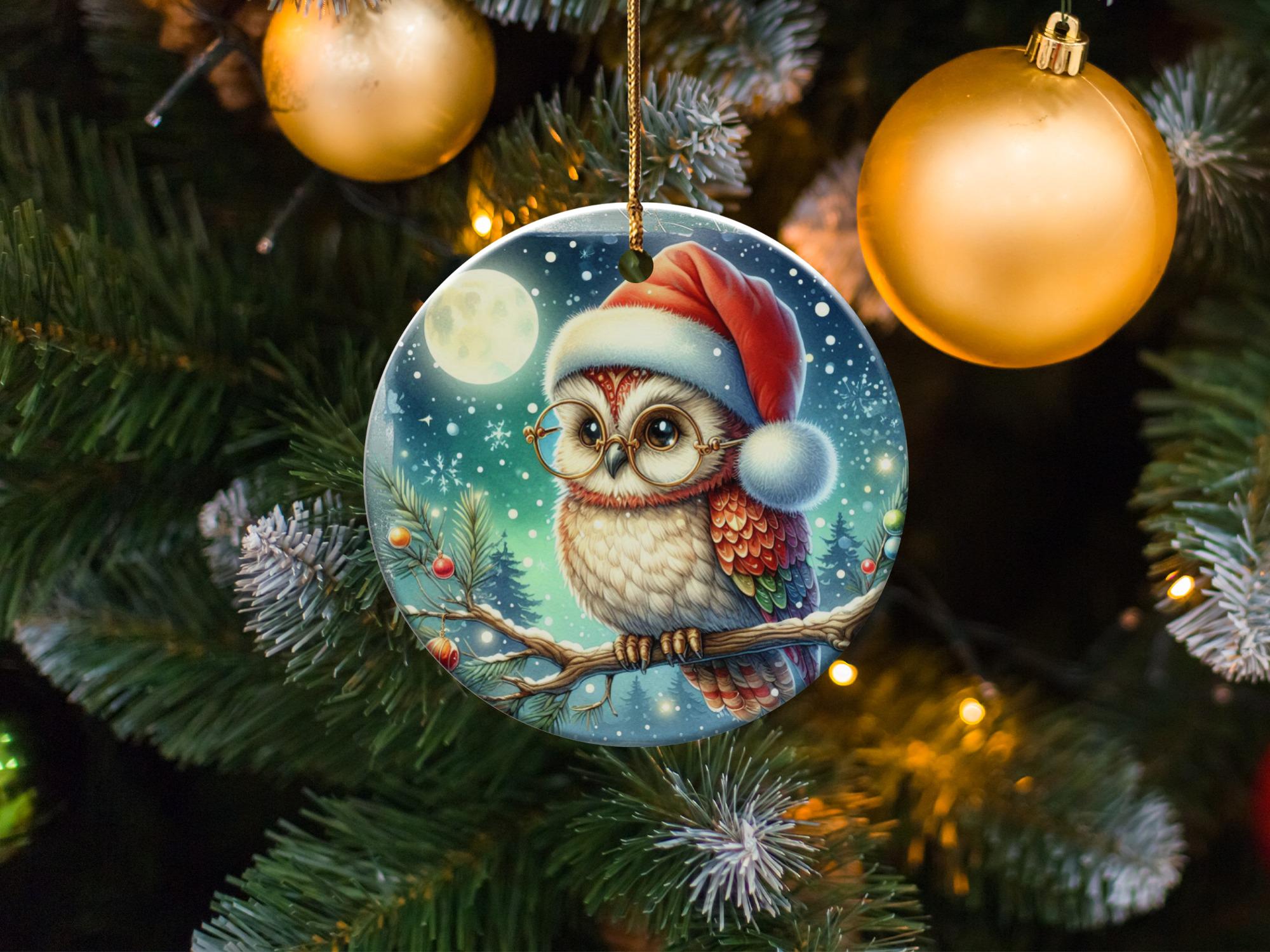 かわいいクリスマスフクロウのオーナメント、クリスマスツリーの飾り