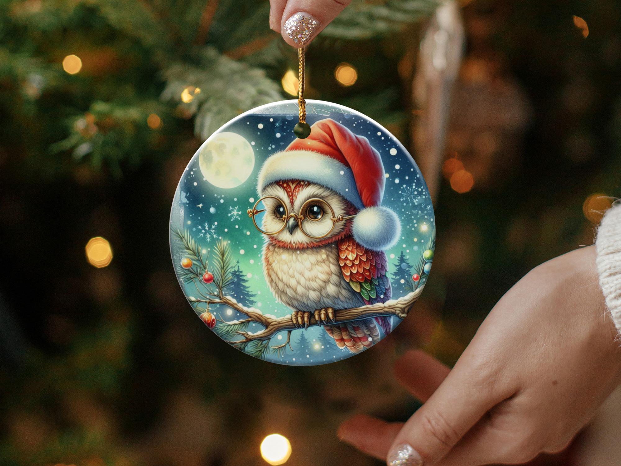 かわいいクリスマスフクロウのオーナメント、クリスマスツリーの飾り