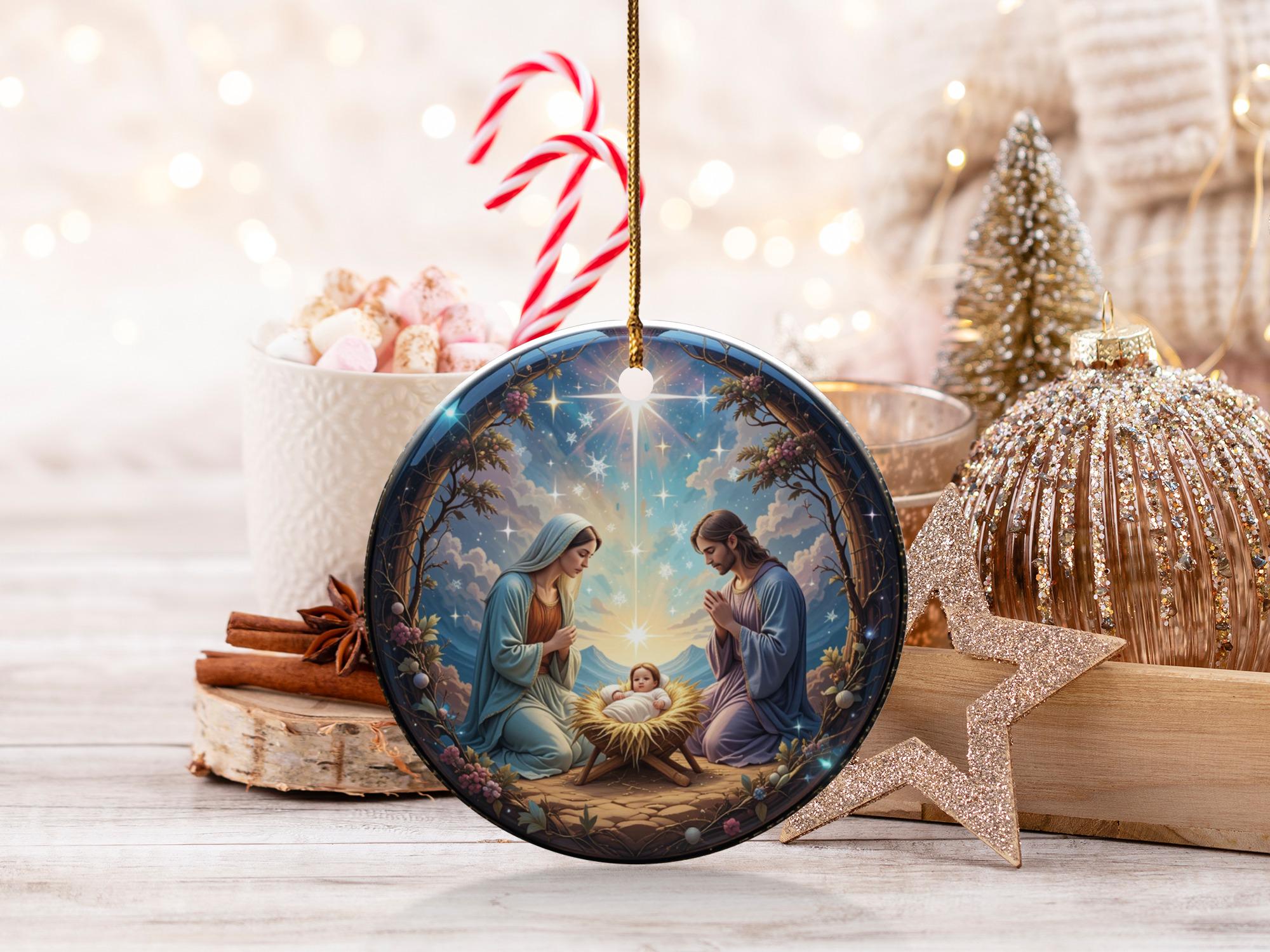 Crèche De Noël En Porcelaine, 10 Pièces, L'enfant Jésus Est Né ! 3 Rois Noël En Biscuit De Porcelaine Blanche à Finitions Dorées - France