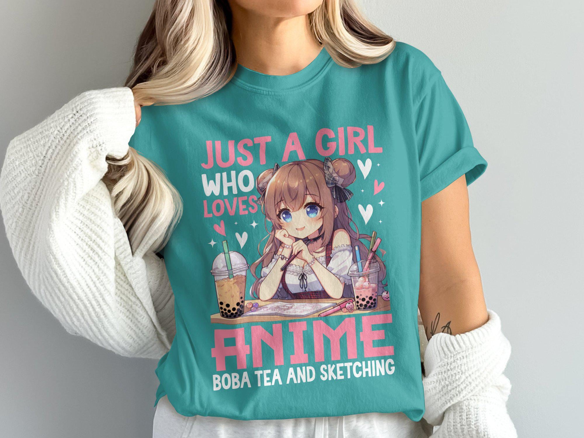 Comfort Colors Just A Girl Who Loves Anime T Shirt,cute Anime Girl