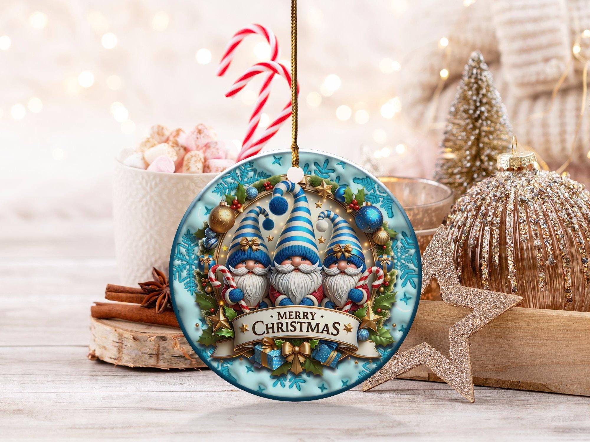 メリークリスマスオーナメント、お祭りのノームクリスマス