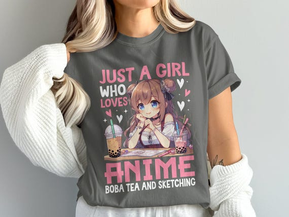 Comfort Colors Just A Girl Who Loves Anime T Shirt,cute Anime Girl