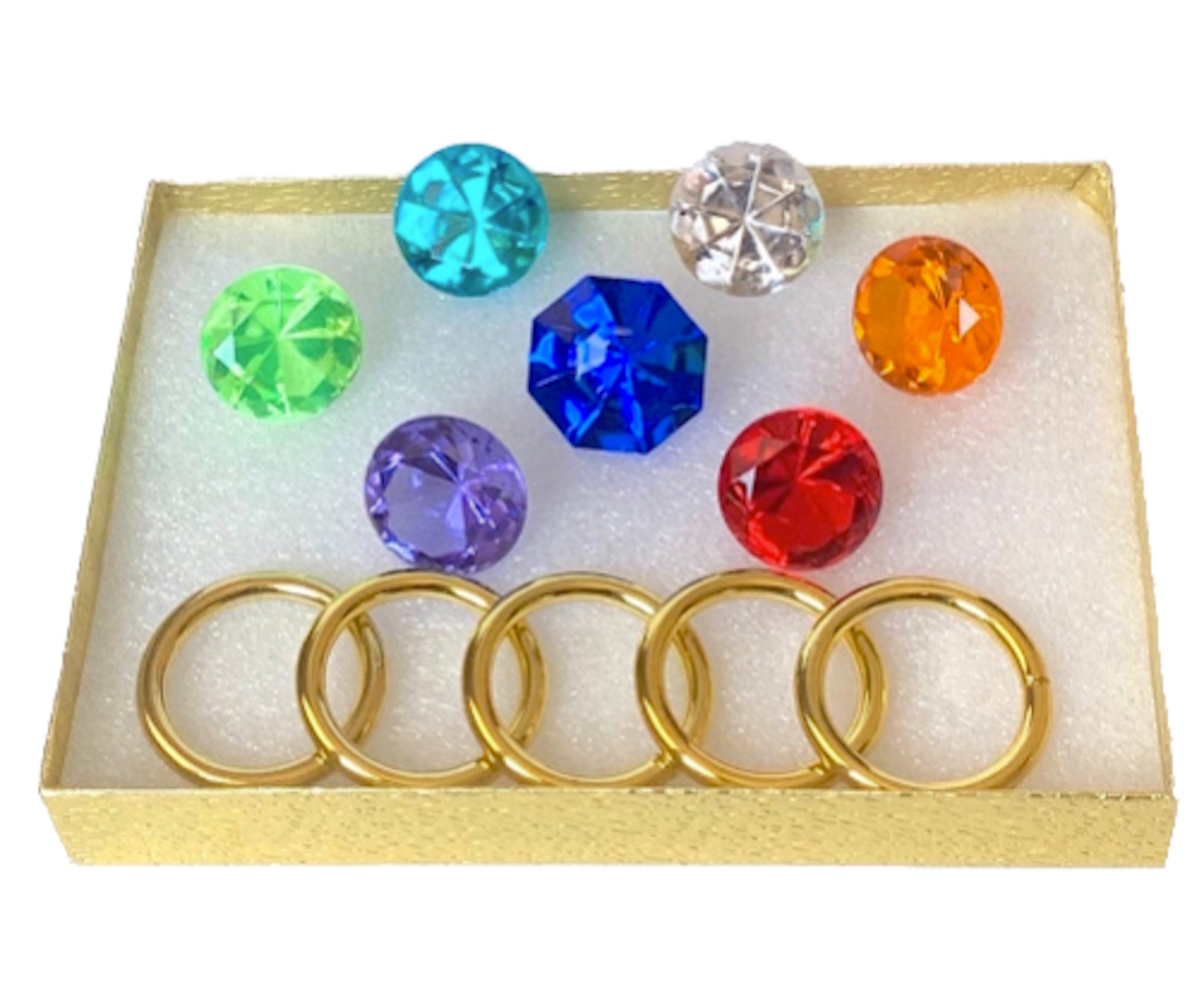 Sonic the Hedgehog / 7 Chaos Emeralds and 5 Power Rings IN A BAG Gifts for  Kids 