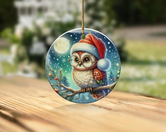 かわいいクリスマスフクロウのオーナメント、クリスマスツリーの飾り
