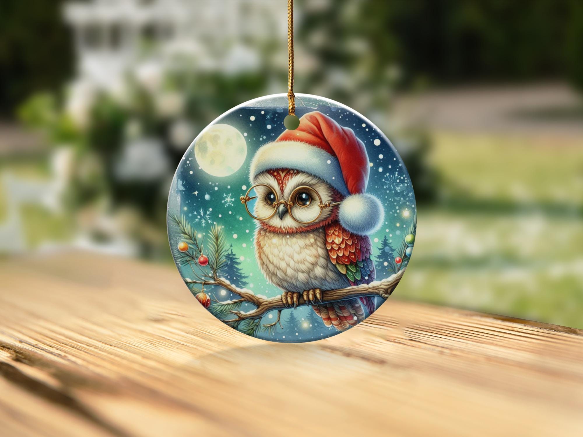 かわいいクリスマスフクロウのオーナメント、クリスマスツリーの飾り