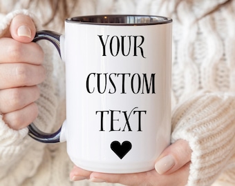 Taza con texto personalizado, taza de café personalizable, regalo único, agregue su propio texto, taza con mensaje personalizado, regalo especial