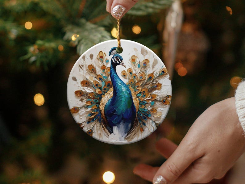 Stunning Peacock Figurine, Unique Peacock Decor, Handcrafted Home Accent, Colorful Bird Ornament, Detailed Art Piece, Elegant Display image 3