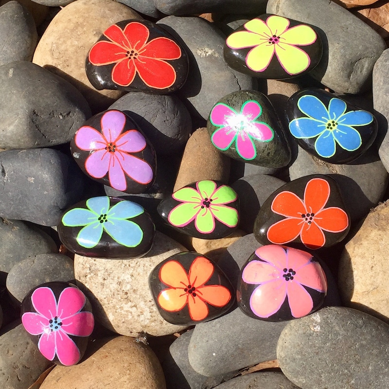 Painted Garden Rocks - Etsy