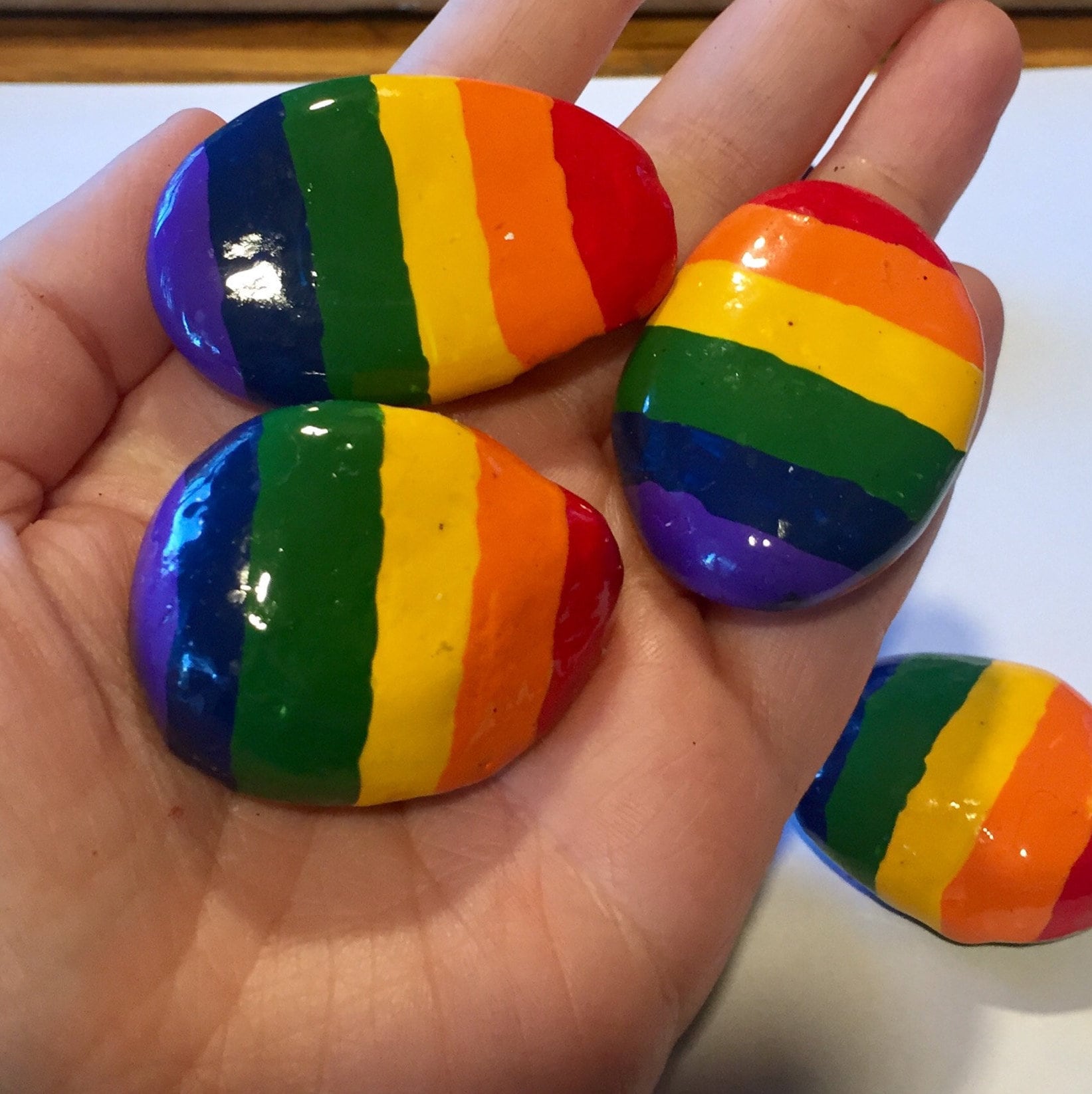 Rainbow rock, Garden Stone, kindness rocks, garden rocks, Pocket Pebbles, rainbow decor , small gifts, fairy garden favor  LGBTQ pride