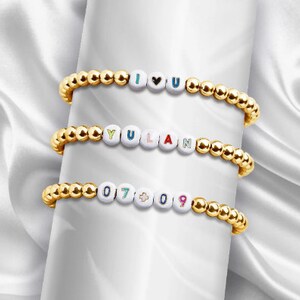 Personalized Custom multi color letter beaded bracelet