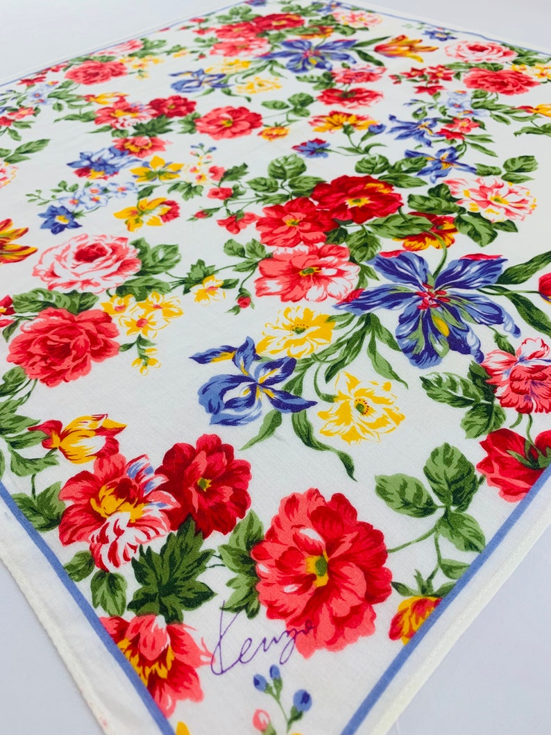Kenzo Neckerchief Handkerchief Bandana Babushka Wrap Authentic Accessories Luxury Gift Pocket square
