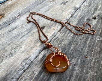Carnelian & Copper Reiki-Blessed Necklace