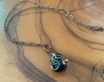 Black Obsidian & Copper Protective Necklace