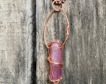 Reiki-Blessed Rose Aura Quartz + Copper Necklace: “The Unicorn Collection”