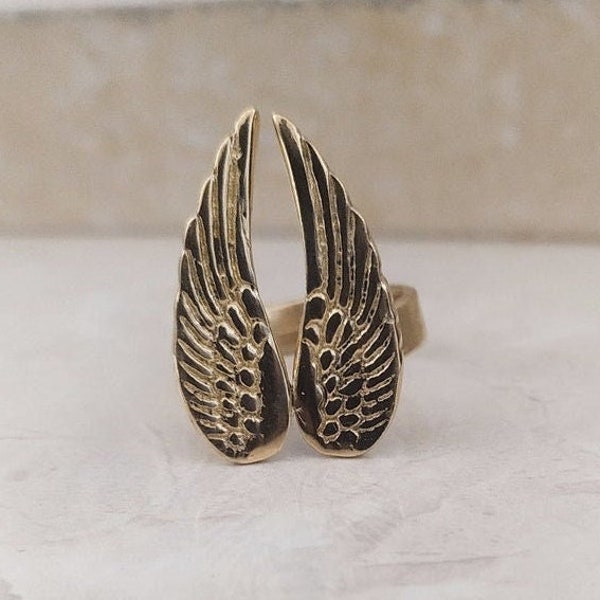 Angel Wings Ring, Black Friday Sale, Wings Ring, Brass Ring, BOHO, Angel Wing, Feather Ring, Dainty Ring, Angel Ring, Gift For Her, Mothers day Gifts