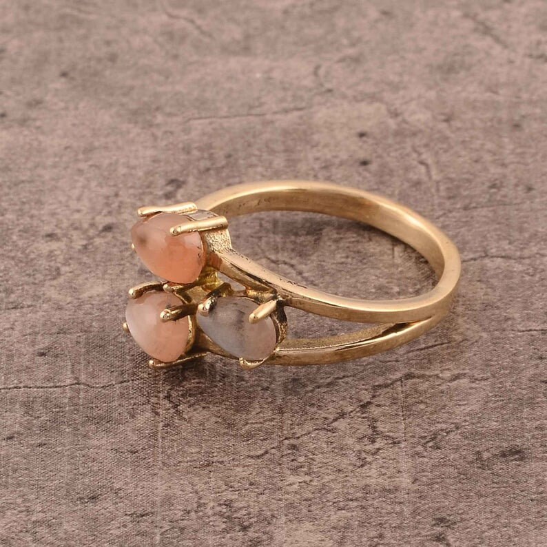 Multi Stone Bridal Ring, Handmade Ring, Unique Ring, Boho Ring ...