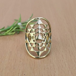 Gold Filigree Ring, Brass Filigree Ring, Statement Ring, Dainty Lace Ring, Gold Rings For Women, Boho Ring, Mandala Brass Ring, Gift For Her