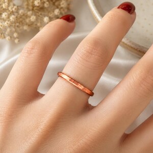 Hammered Open Copper Ring | Flat Band, Arthritis Relief