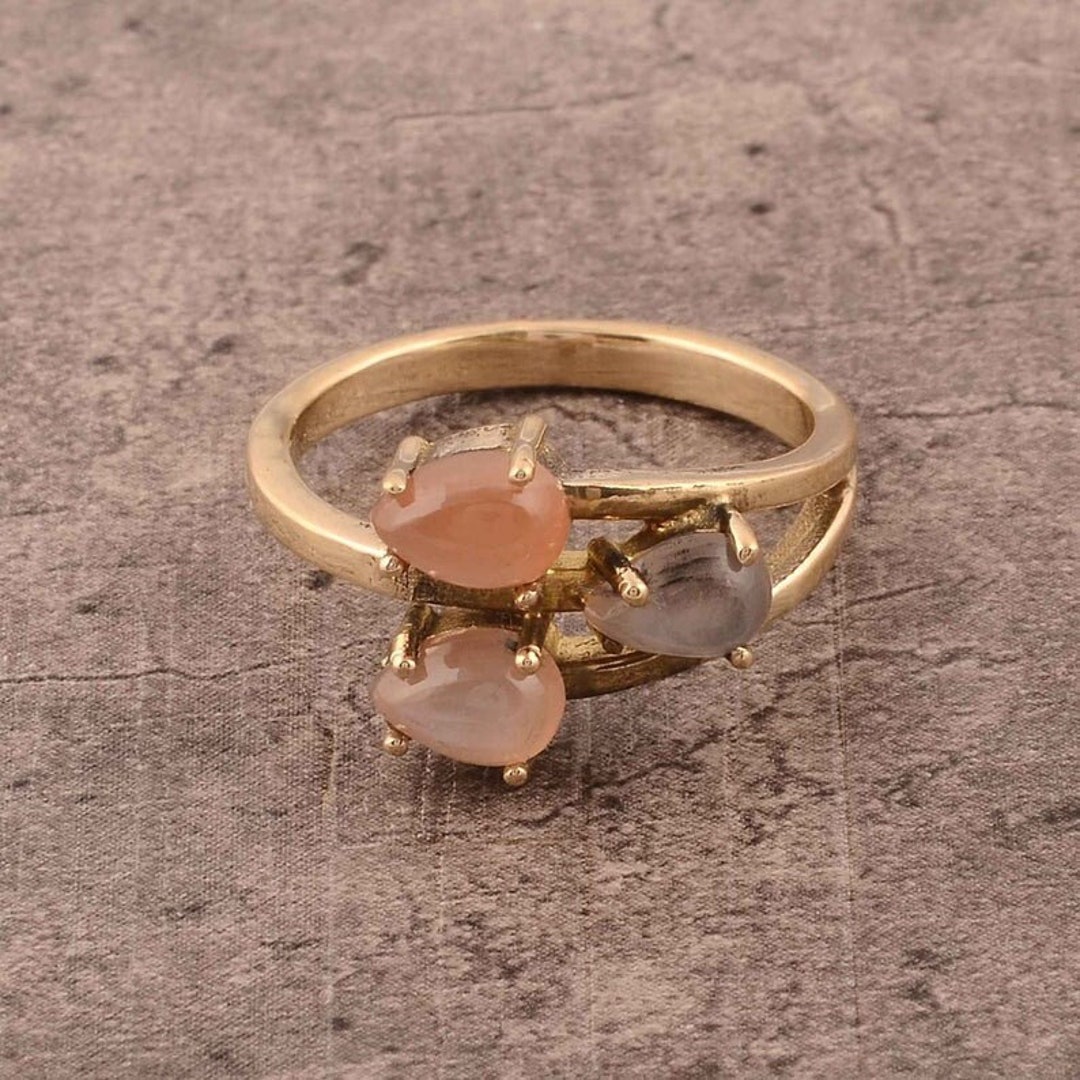 Multi Stone Bridal Ring, Handmade Ring, Unique Ring, Boho Ring ...